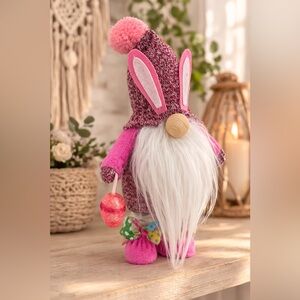 Handmade Easter Gnome Tiered Tray Decor Spring Whimsical Unique Bunny